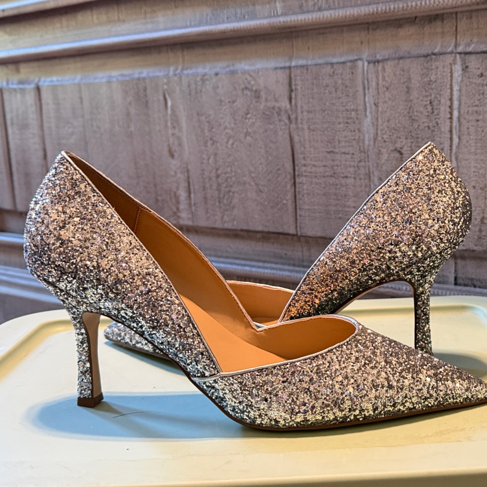 Ann Taylor Glittering Silver Heels